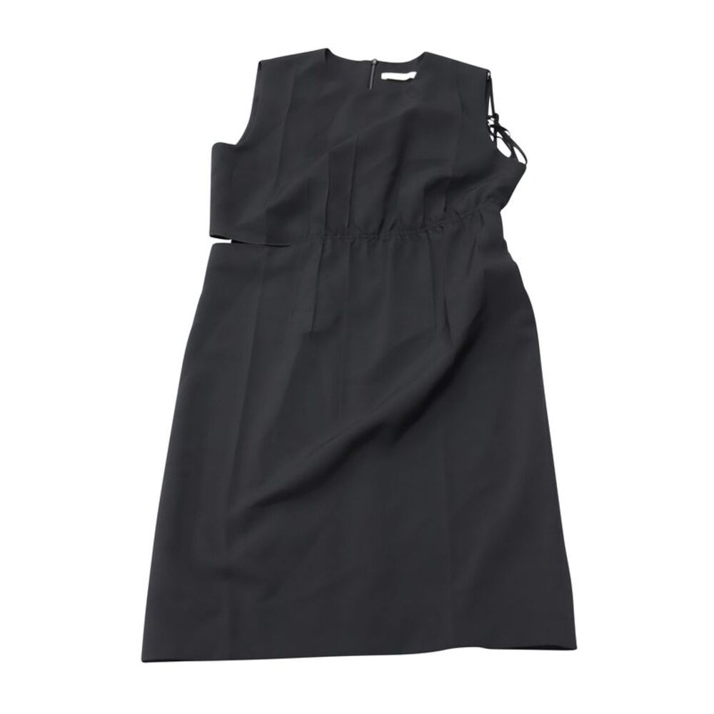Helmut Lang Slash Waist Shift Dress in Black Polyester
